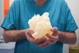 La stampa in 3D del cuore artificiale. Fonte: Uff. St Ospedale Bambino Gesù