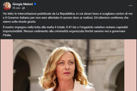 Il post di Meloni