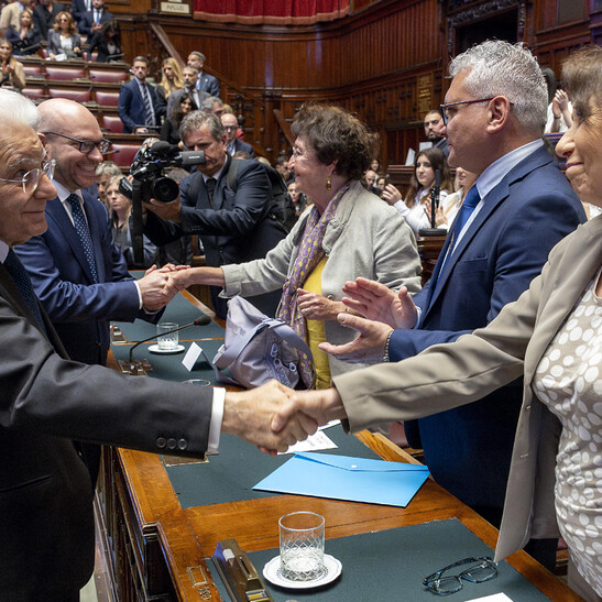 Mattarella con Ambra Minervini, Bruno D’Alfonso e Luciana Milani