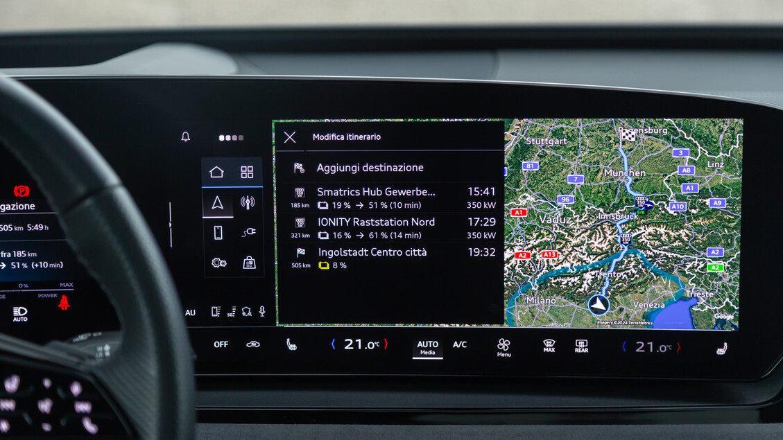 Audi e-tron trip planner