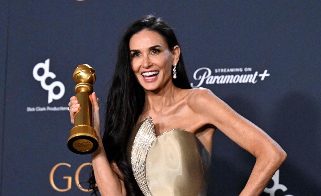 L'attrice Demi Moore alla cerimonia di premiazione dei Golden Globes