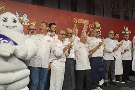 Gli chef dei tredici ristoranti tristellati (foto Moneti)