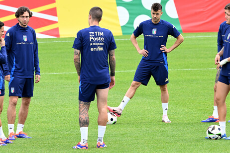 Gli azzurri in allenamento