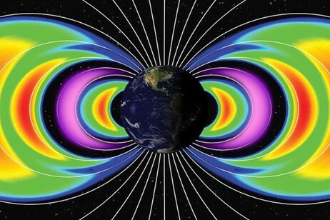 Le due nuove cinture di radiazione, indicate in viola, sono persistite per mesi dopo la tempesta solare del maggio 2024. Credito: (NASA/Goddard Space Flight Center/Kristen Perrin)