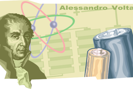 Alessandro Volta e l'invezione della pila (fonte: Wannapik)
