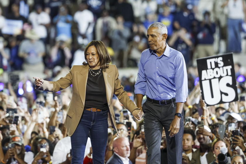 Democratic presidential candidate US Vice President Kamala Harris campaigns in Clarkston, Georgia