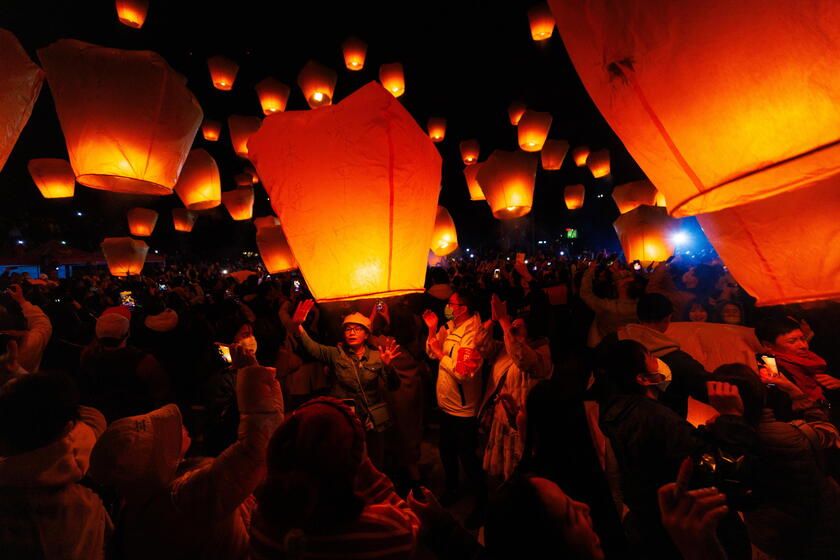 Pingxi Sky Lantern Festival in Taiwan © ANSA/EPA