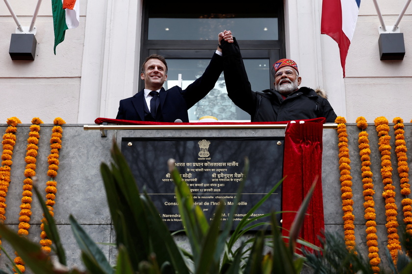 French President Macron receives Indian Prime Minister Modi in Marseille