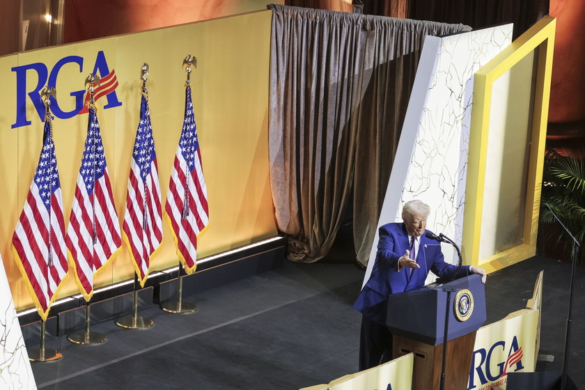 US President Donald J. Trump Addresses Republican Governors Association Meeting in Washington DC 