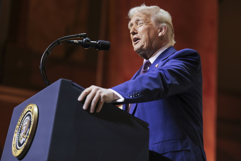 US President Donald J. Trump Addresses Republican Governors Association Meeting in Washington DC 