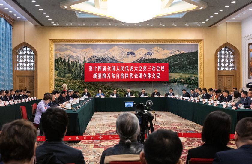 Xinjiang delegation group meeting during The Third Session of the 14th National People's Congress (NPC) of China