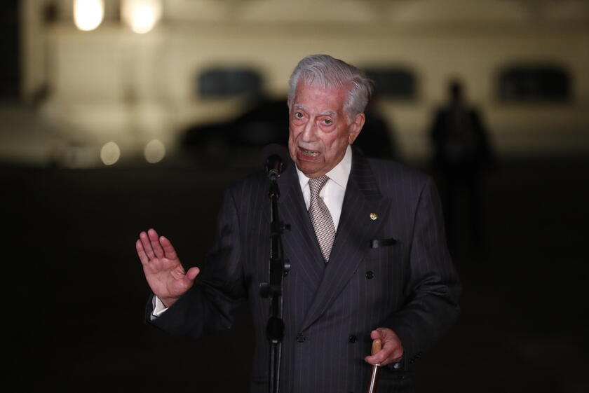 President of Peru awards the highest official decoration to writer Mario Vargas Llosa