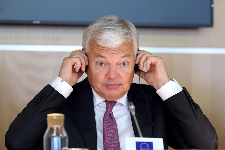 European Commissioner for Justice Didier Reynders holds press conference in Madrid © ANSA/EPA