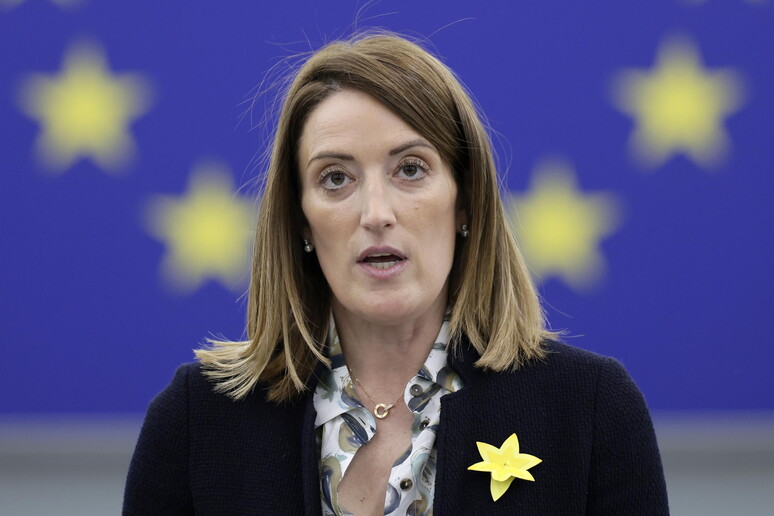 Metsola: "Meloni molto saggia sugli Usa, sono nostri alleati" © ANSA/EPA