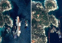 Costa Concordia dal satellite