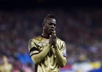 Mario Balotelli during AC Milan's 4-1 defeat to Atletico Madrid